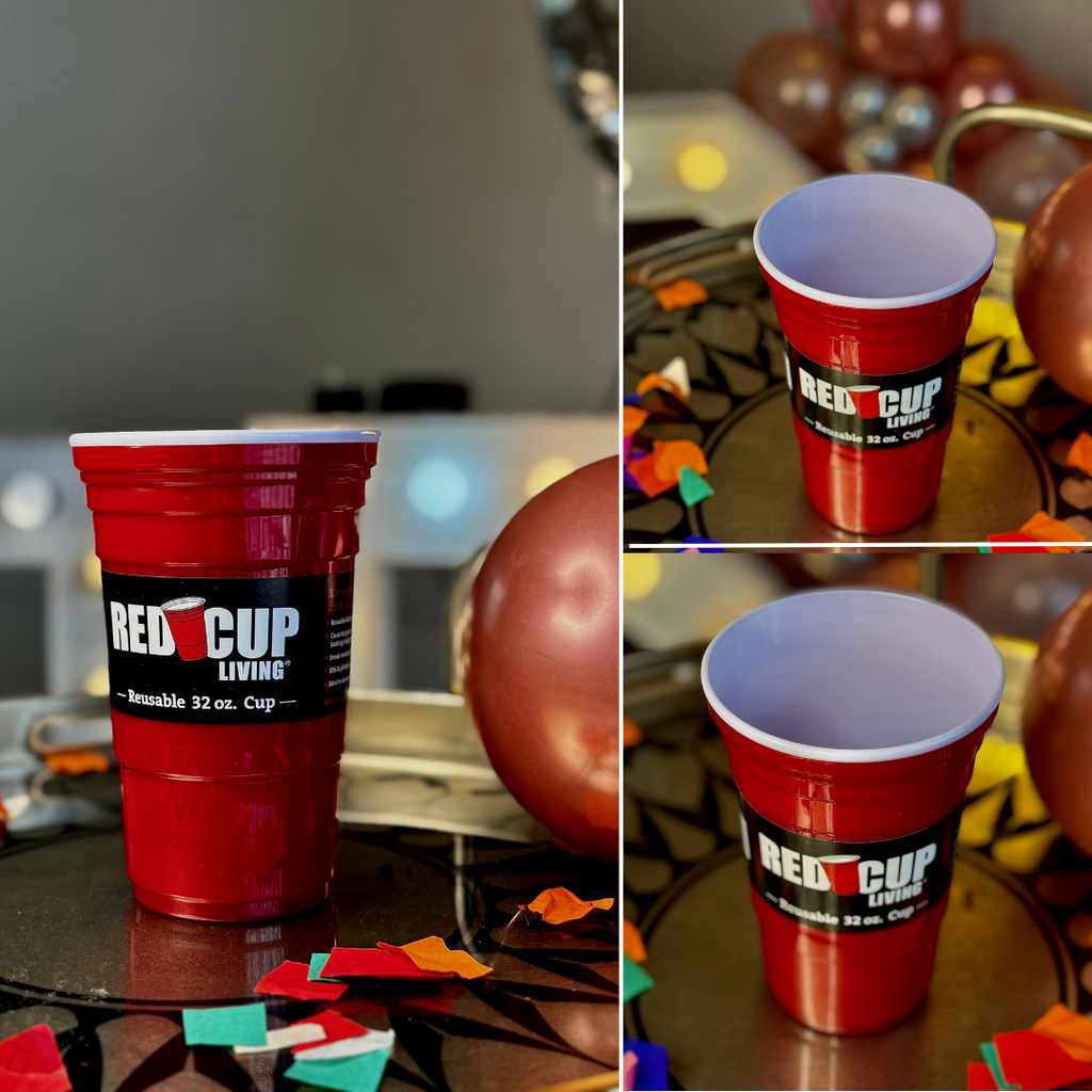 Pack of 6 – 32oz Reusable Party Cups, Unbreakable & Leakproof, BPA-Free for Outdoors