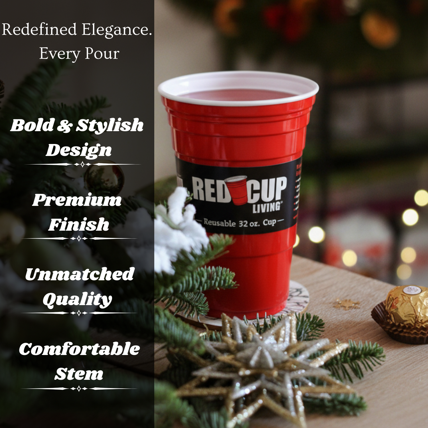 32oz Reusable Cup For Parties | Strong, Unbreakable, Leakproof tumbler | Durable ABS plastic, BPA Free | Perfect for parties, camping & Outdoors