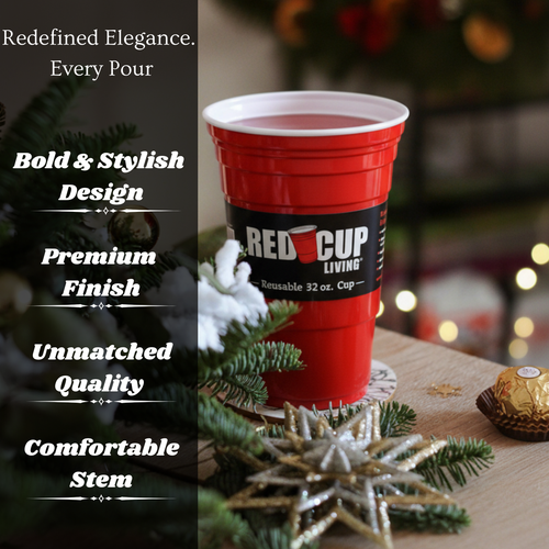32oz Reusable Cup For Parties | Strong, Unbreakable, Leakproof tumbler | Durable ABS plastic, BPA Free | Perfect for parties, camping & Outdoors