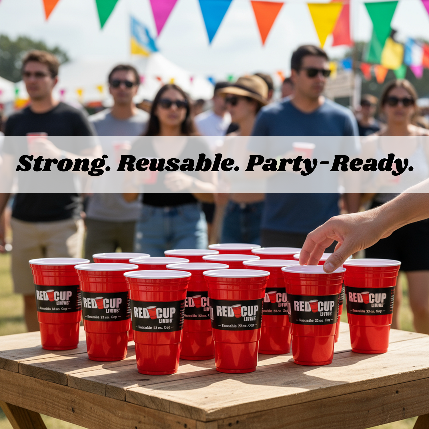32oz Reusable Cup For Parties | Strong, Unbreakable, Leakproof tumbler | Durable ABS plastic, BPA Free | Perfect for parties, camping & Outdoors