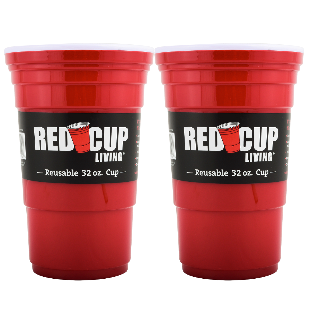 Pack of 6 – 32oz Reusable Party Cups, Unbreakable & Leakproof, BPA-Free for Outdoors